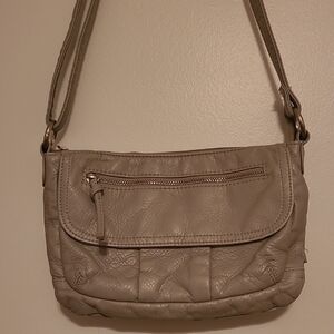 Bueno Light Gray Shoulder Handbag Vegan  Leather